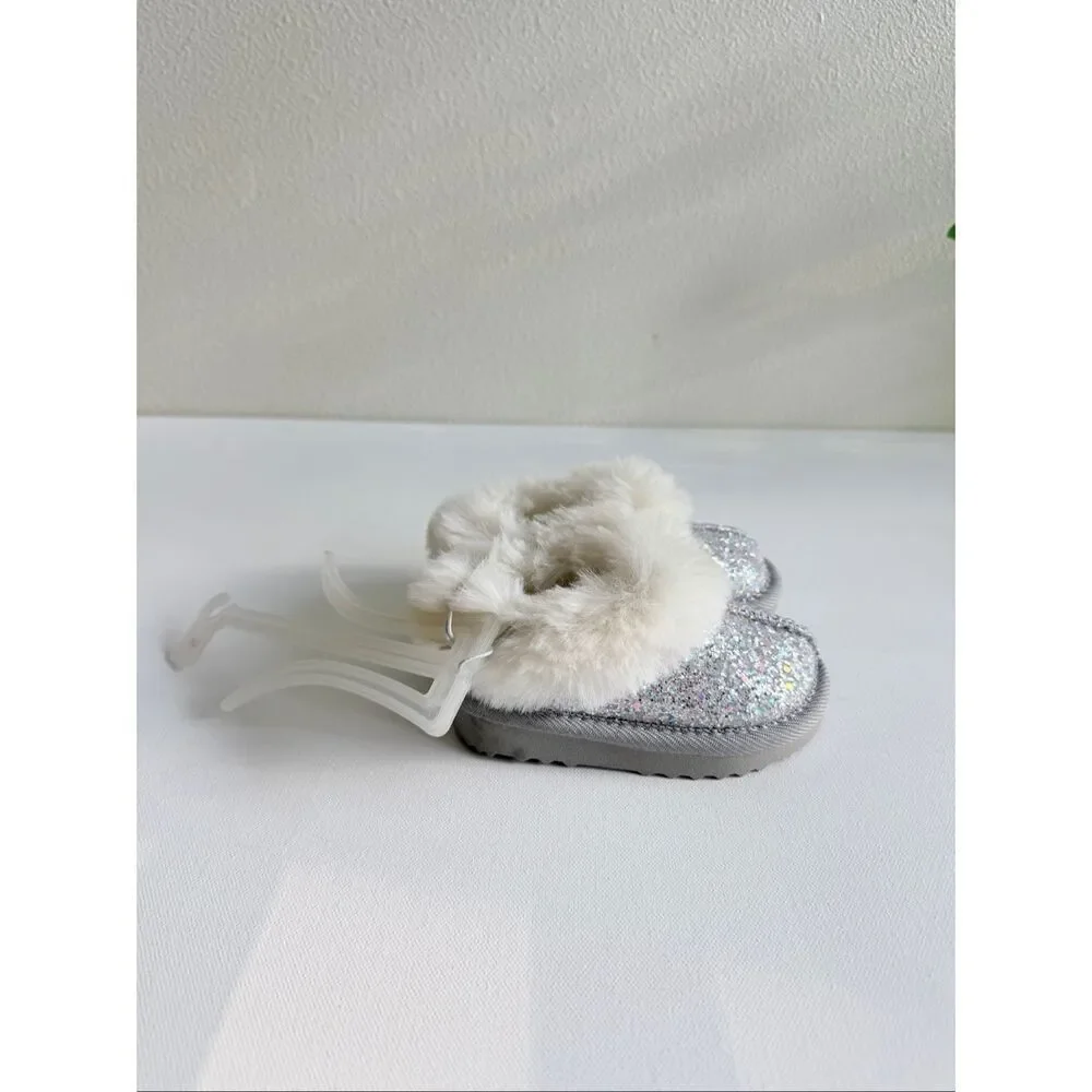 Cat & Jack Toddler Piper Faux Fur Cuff Scuff Slippers size 5